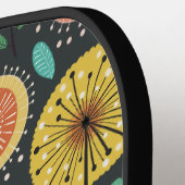 Farbenfrohe florale Monogramm-Paddel Pickleball Schläger (Linke Seite)