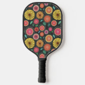 Farbenfrohe florale Monogramm-Paddel Pickleball Schläger (Rückseite)