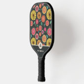 Farbenfrohe florale Monogramm-Paddel Pickleball Schläger (Links)
