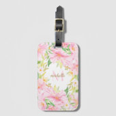 Farbenfrohe florale Monogramm Wasserfarben Botanis Gepäckanhänger (Vorderseite Vertikal)