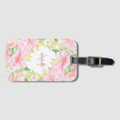 Farbenfrohe florale Monogramm Wasserfarben Botanis Gepäckanhänger (Vorderseite (Horizontal))