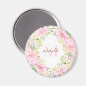 Farbenfrohe florale Monogramm Wasserfarben Botanis Magnet (Vorderseite/Rückseite)