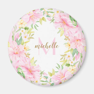 Farbenfrohe florale Monogramm Wasserfarben Botanis Magnet
