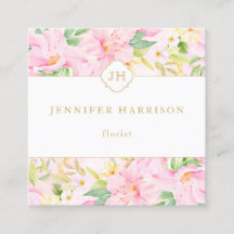 Farbenfrohe florale Monogramm Wasserfarben Botanis