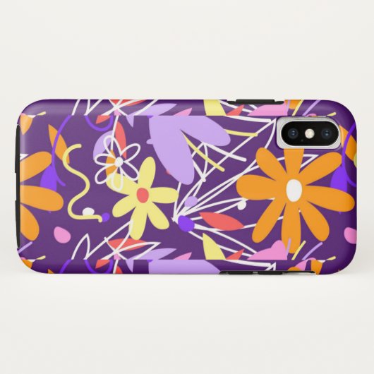 Farbenfrohe florale Muster Case-Mate iPhone Case (Rückseite (Horizontal))