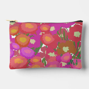 Farbenfrohe florale Muster +Initialen Zubehörtasche