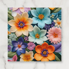 Farbenfrohe florale Needlepoint Art-Geschenk-Tags Geschenkanhänger