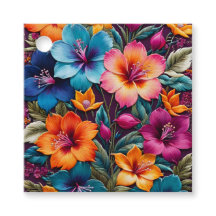 Farbenfrohe florale Needlepoint Art-Geschenk-Tags