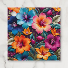 Farbenfrohe florale Needlepoint Art-Geschenk-Tags Geschenkanhänger