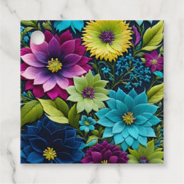 Farbenfrohe florale Needlepoint Art-Geschenk-Tags Geschenkanhänger