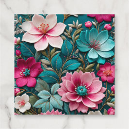 Farbenfrohe florale Needlepoint Art-Geschenk-Tags Geschenkanhänger