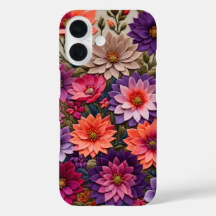 Farbenfrohe florale Needlepoint Art iPhone Case