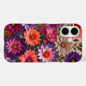 Farbenfrohe florale Needlepoint Art iPhone Case (Rückseite (Horizontal))