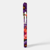 Farbenfrohe florale Needlepoint Art iPhone Case (Rückseite / Links)
