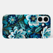 Farbenfrohe florale Needlepoint Art iPhone Case (Rückseite (Horizontal))