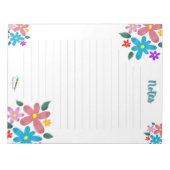 Farbenfrohe florale Notizen Notepad Notizblock (Vorderseite)