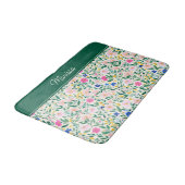 Farbenfrohe Florale Personalisierte Badematte (Schrägansicht)