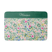 Farbenfrohe Florale Personalisierte Badematte (Vorderseite)