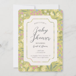 Farbenfrohe florale Petunie-Daisy-Garten-Baby-Part Einladung