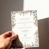 Farbenfrohe Florale Rahmen Hochzeit Einladung