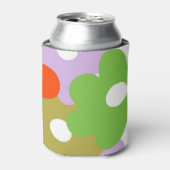 Farbenfrohe florale Retro Botanisches Getränk Dosenkühler (Kanne Vorderseite)