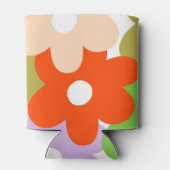Farbenfrohe florale Retro Botanisches Getränk Dosenkühler (Rückseite)