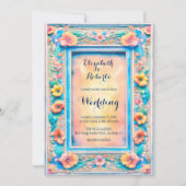 Farbenfrohe florale Romantische Fiesta mexikanisch Einladung (Vorderseite)