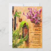 Farbenfrohe florale Rustikale Adobe Wall mexikanis Einladung (Vorderseite)