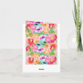 Farbenfrohe florale rustikale moderne Kraft Vielen Dankeskarte (Rückseite)