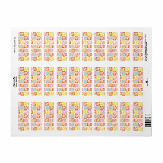 Farbenfrohe florale Tile Botanische Folk Whimsical (Vorne)