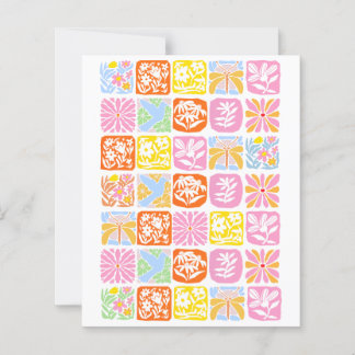 Farbenfrohe florale Tile Botanische Folk Whimsical