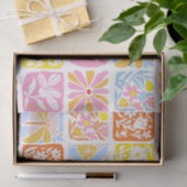 Farbenfrohe florale Tile Botanische Folk Whimsical Seidenpapier (Geschenk)