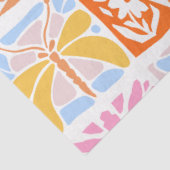Farbenfrohe florale Tile Botanische Folk Whimsical Seidenpapier (Ausschnitt)
