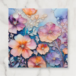 Farbenfrohe florale Tinte Art Geschenk Tags Geschenkanhänger