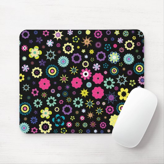 Farbenfrohe florale Umgebung Mousepad (Mit Mouse)