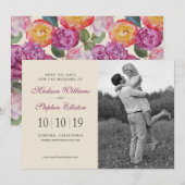 Farbenfrohe florale Wasserfarbe Bouquet - Save the Date (Vorne/Hinten)