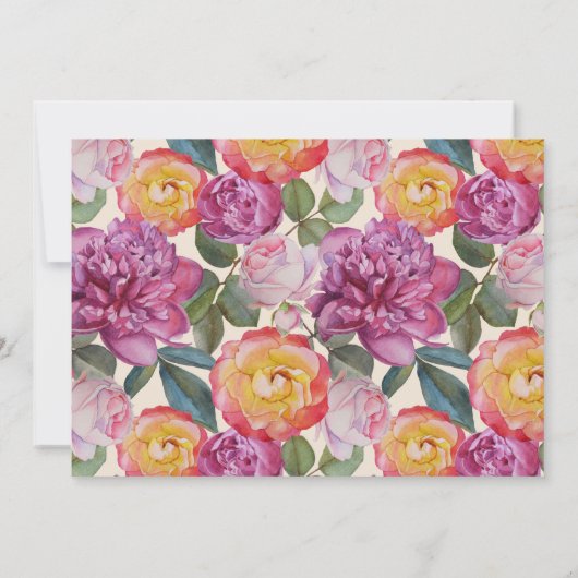 Farbenfrohe florale Wasserfarbe Bouquet - Save the Save The Date (Rückseite)