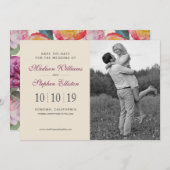 Farbenfrohe florale Wasserfarbe Bouquet - Save the Save The Date (Vorne/Hinten)