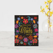 Farbenfrohe florale "Wunder passieren" Inspiration Karte (Gelbe Blume)