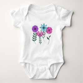 farbenfrohe Florals Baby Strampler