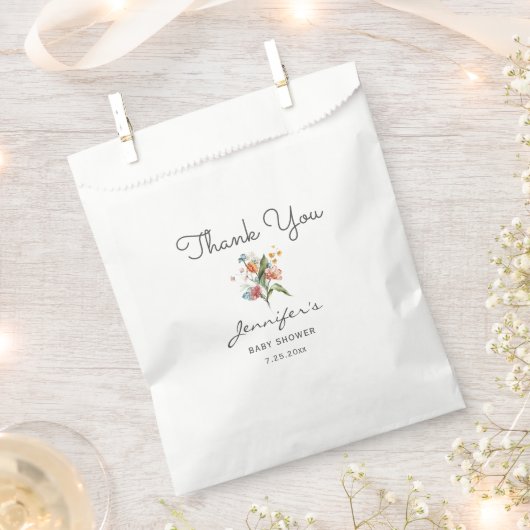 Farbenfrohe Florals Babydusche Geschenktütchen (Ausgeschnitten)