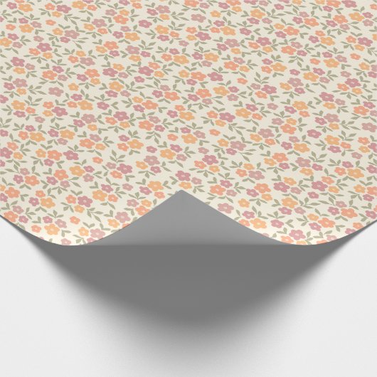 farbenfrohe Florals Geschenkpapier (Ecke)
