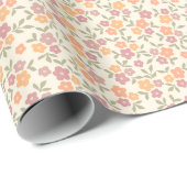farbenfrohe Florals Geschenkpapier (Rolleneckpunkt)