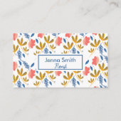 Farbenfrohe Florals Grüne Gartenmuster Visitenkarte (Vorderseite)