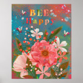 Farbenfrohe Florals rosa Inspiration Poster (Vorne)
