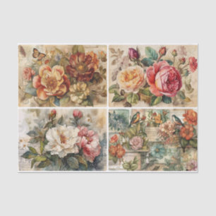 farbenfrohe Florals Seidenpapier