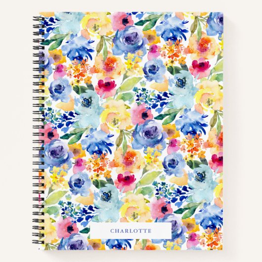 Farbenfrohe Florals SpiralNotebook Notizblock (Vorderseite)