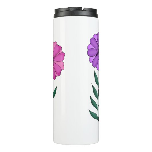 farbenfrohe Florals Thermosbecher (Rückseite)
