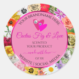 Farbenfrohe florenrosa Produktverpackungsmarken He Runder Aufkleber