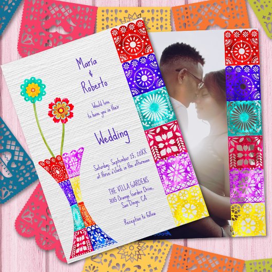 Farbenfrohe Florenz Papel Picado Mexikanische Hoch Einladung
